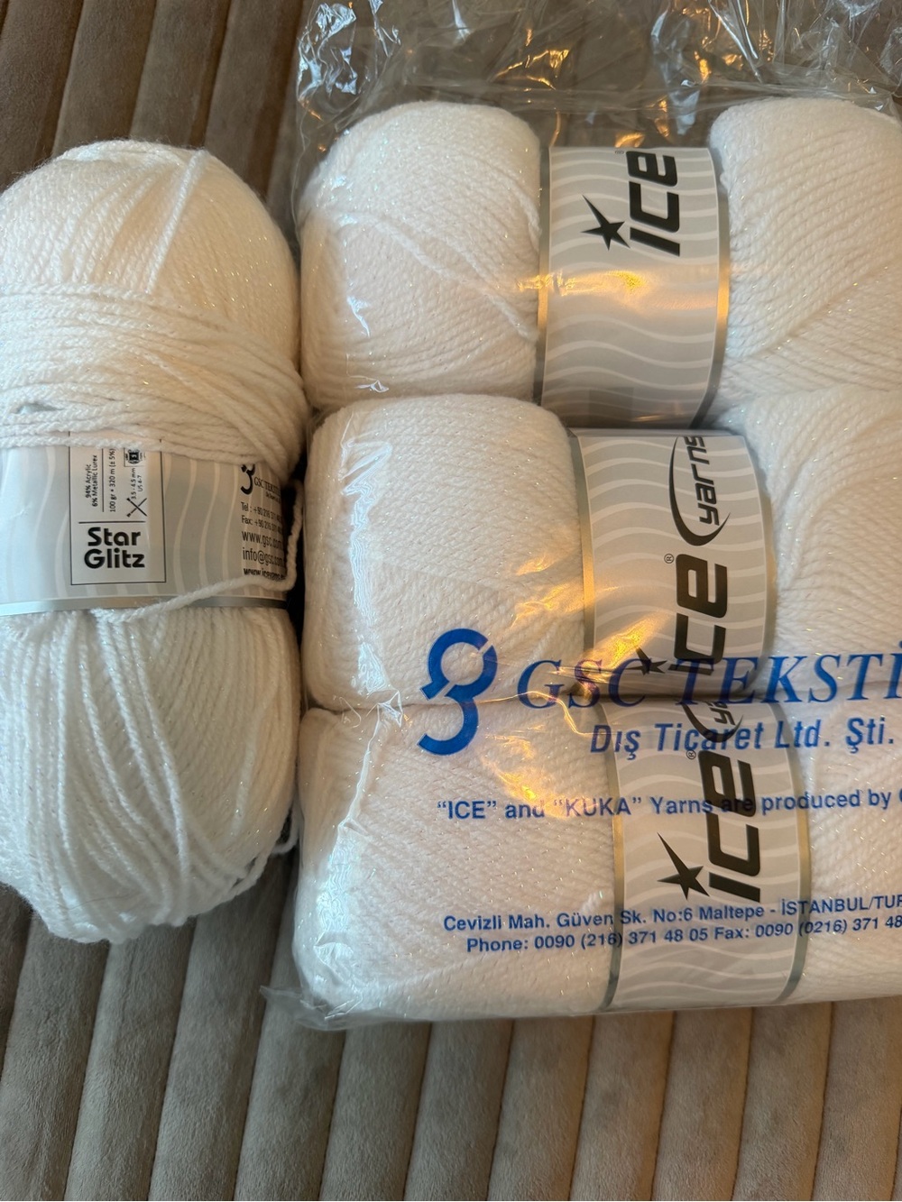 Ice Glitz White Sparkle Yarn Bundle